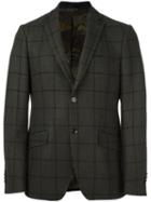 Etro Checked Blazer, Men's, Size: 54, Green, Silk/polyamide/acetate/wool