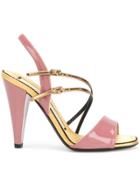 No21 Strappy Open Toe Sandals - Pink & Purple