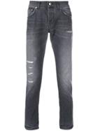 Dondup Distressed Fitted Jeans - Grey