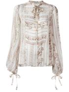 Etro Victorian Print Bishop Sleeve Blouse