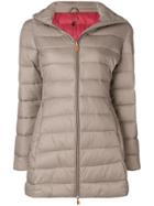 Save The Duck Hooded Parka Coat - Nude & Neutrals