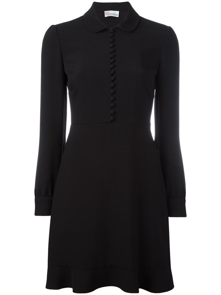 Red Valentino Buttoned Fitted Dress, Women's, Size: 38, Black, Acetate/viscose