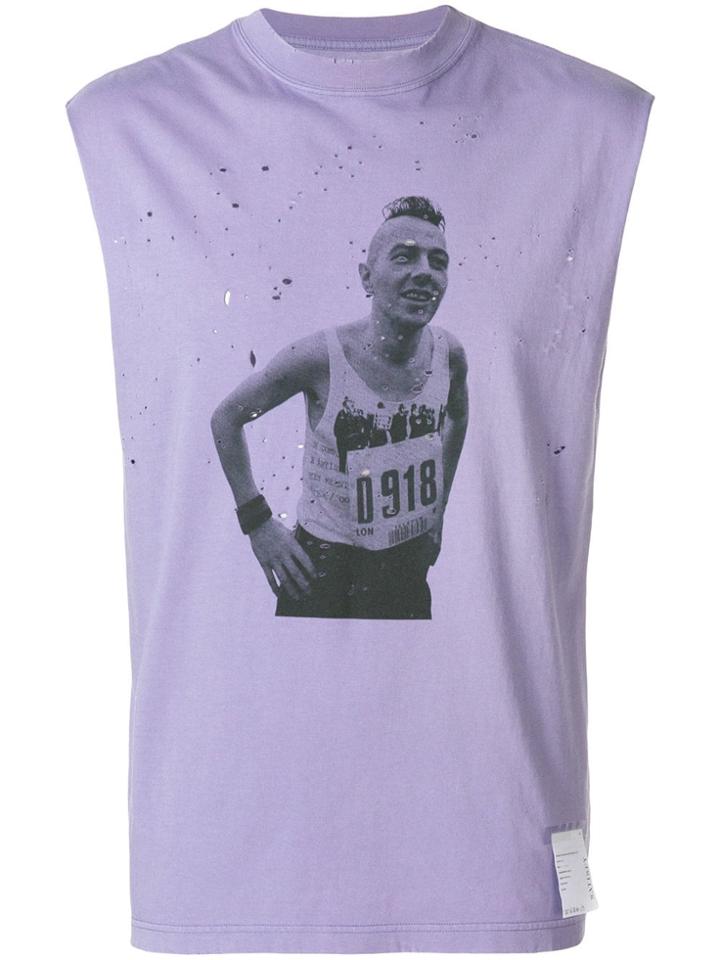 Satisfy Distressed Print Tank Top - Pink