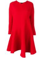 Marni Asymmetric Draped Dress, Women's, Size: 40, Red, Silk/virgin Wool