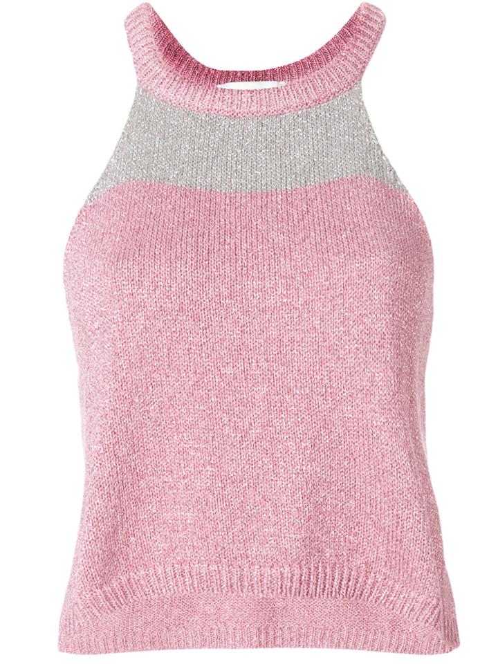 Giada Benincasa Glittered Knit Top - Pink & Purple