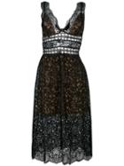 For Love And Lemons Sheer Lace Midi Dress, Women's, Size: Medium, Black, Cotton/nylon/polyester/spandex/elastane