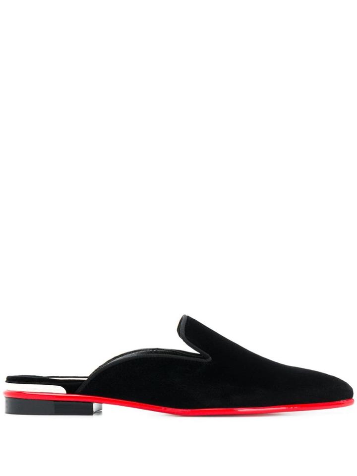 Alexander Mcqueen Pointed-toe Velvet Slippers - Black