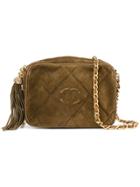 Chanel Vintage Cc Stitch Fringe Chain Bag - Green