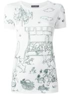 Dolce & Gabbana Victorian Garden Print T-shirt, Women's, Size: 40, White, Cotton
