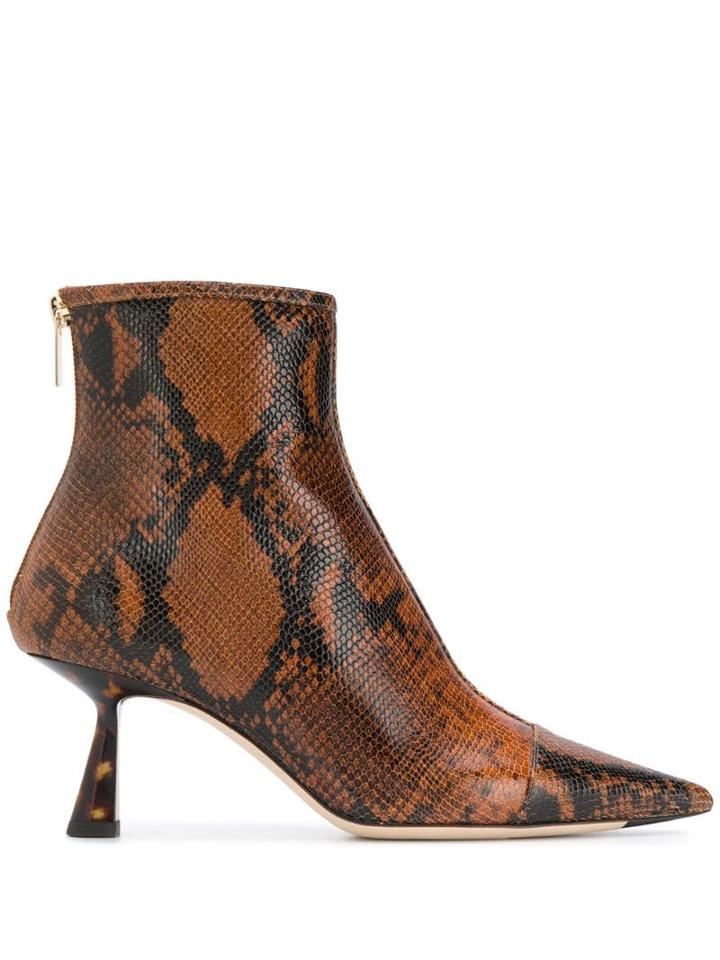 Jimmy Choo Kix 65mm Snake-effect Boots - Brown