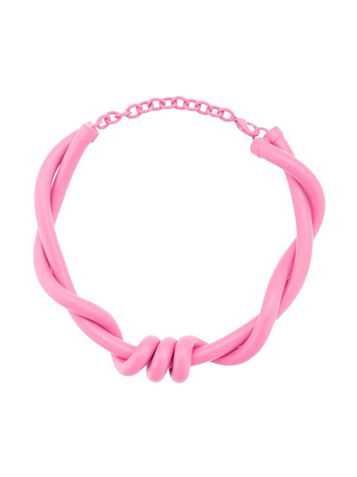 Oscar De La Renta Modern Twist Necklace - Pink & Purple
