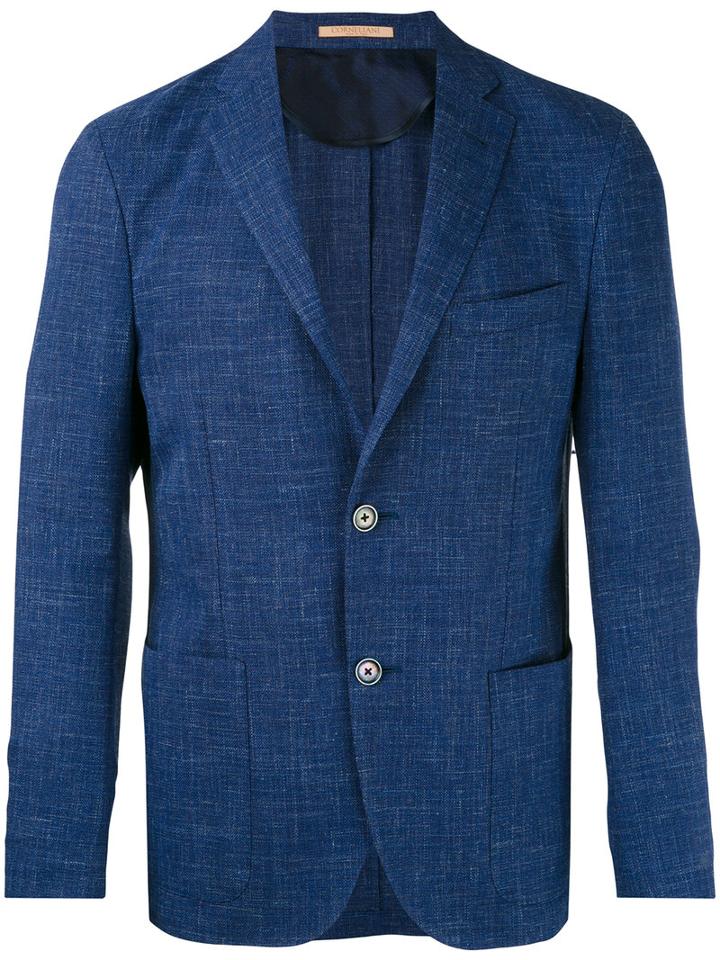 Corneliani - Two-button Blazer - Men - Silk/linen/flax/cupro/wool - 48, Blue, Silk/linen/flax/cupro/wool
