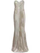 Marchesa Notte Sequin Embellished Gown