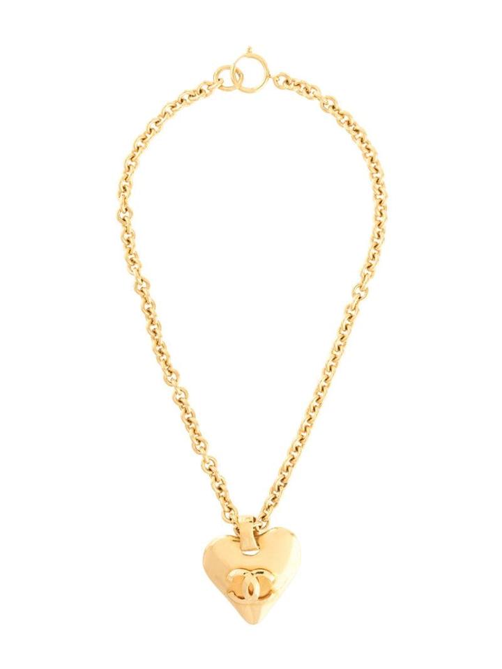 Chanel Pre-owned 1993 Cc Heart Necklace - Gold