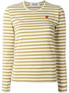 Comme Des Garçons Play Mini Heart Striped T-shirt - Nude & Neutrals
