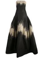 Oscar De La Renta Shimmer Details Ball Gown - Black