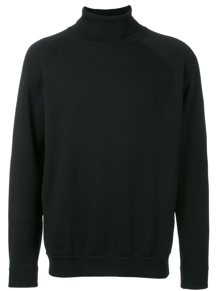 H Beauty & Youth. Mock Turtleneck Jumper, Men's, Size: Medium, Black, Wool