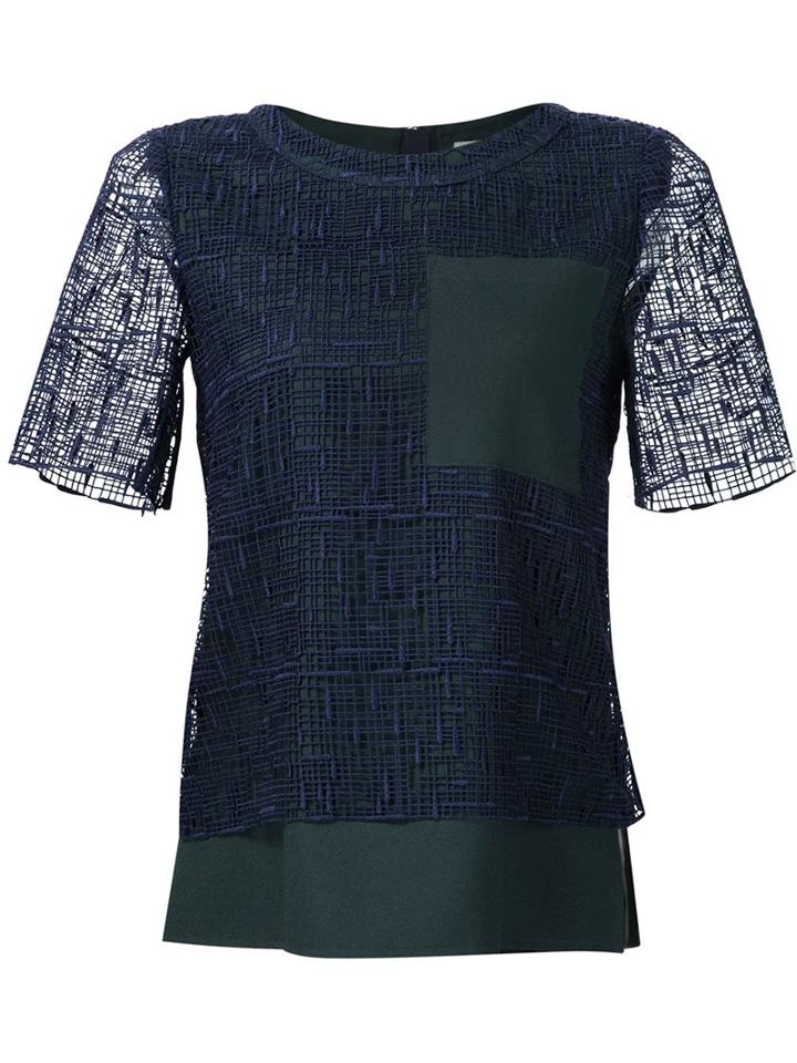Grey Jason Wu Embroidered Overlay Top
