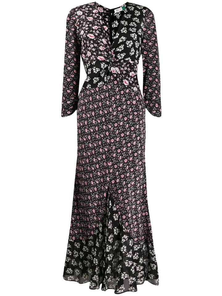 Rixo Floral-print Silk Dress - Black
