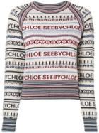 See By Chloé Logo Embroidered Sweater - Nude & Neutrals