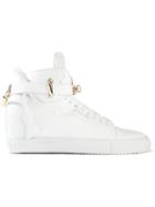 Buscemi Alta Hi-top Sneakers, Women's, Size: 6, White, Calf Leather/rubber/leather