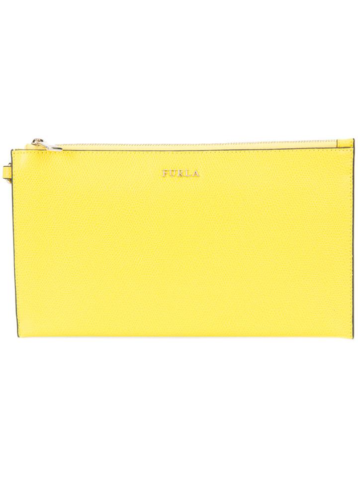 Furla Thin Clutch Bag - Yellow & Orange