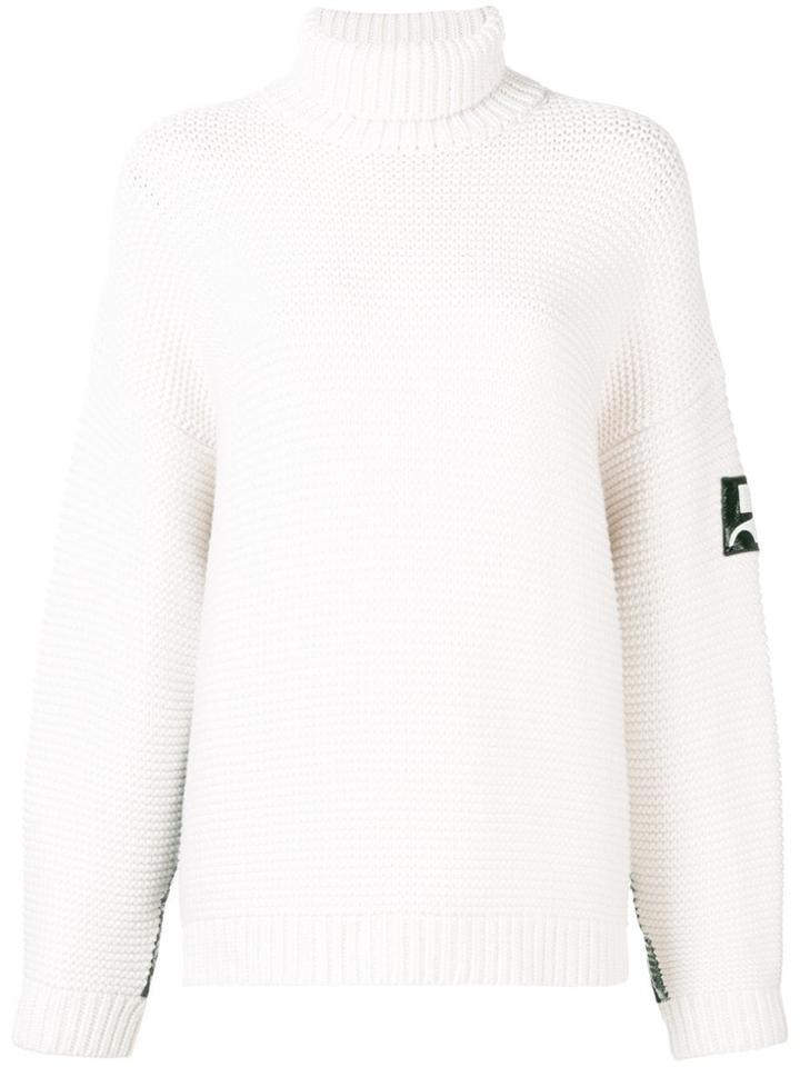 Courrèges Roll Neck Knitted Jumper - White
