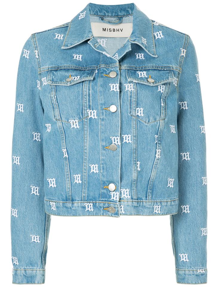 Misbhv Monogram Embroidered Denim Jakcet - Blue