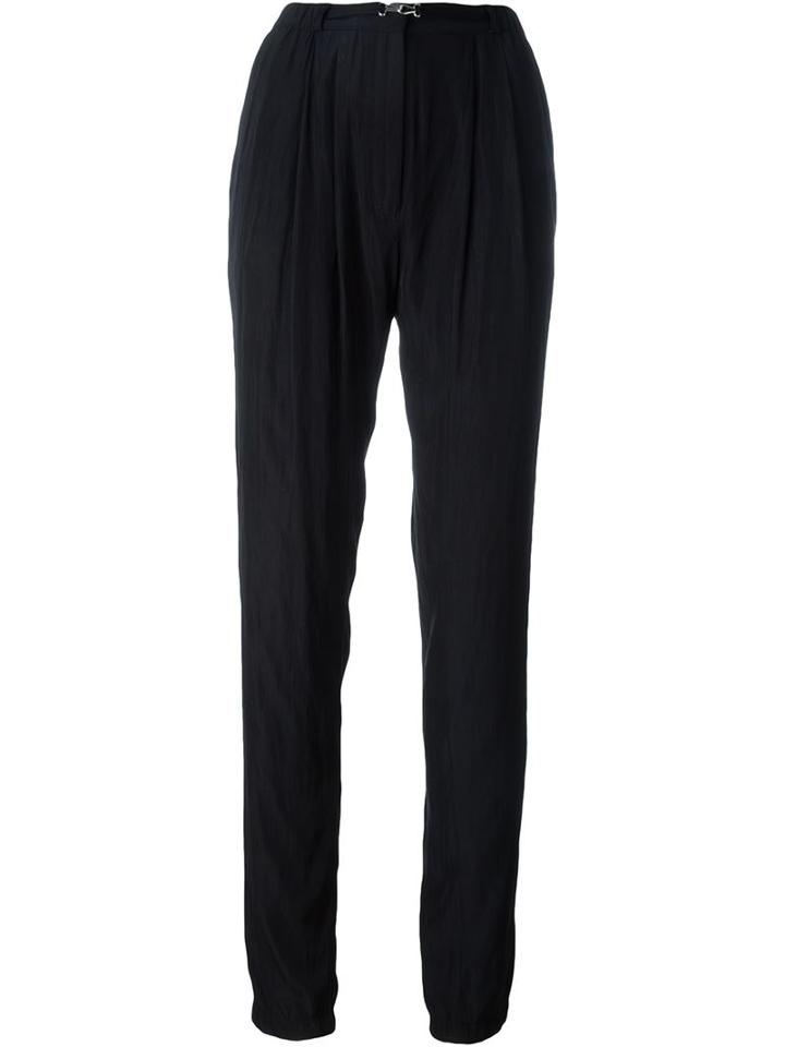 Lanvin Tapered Trousers, Women's, Size: 34, Black, Polyester/viscose