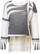 Antonio Berardi Round Neck Patterned Jumper, Women's, Size: 42, White, Wool/cashmere