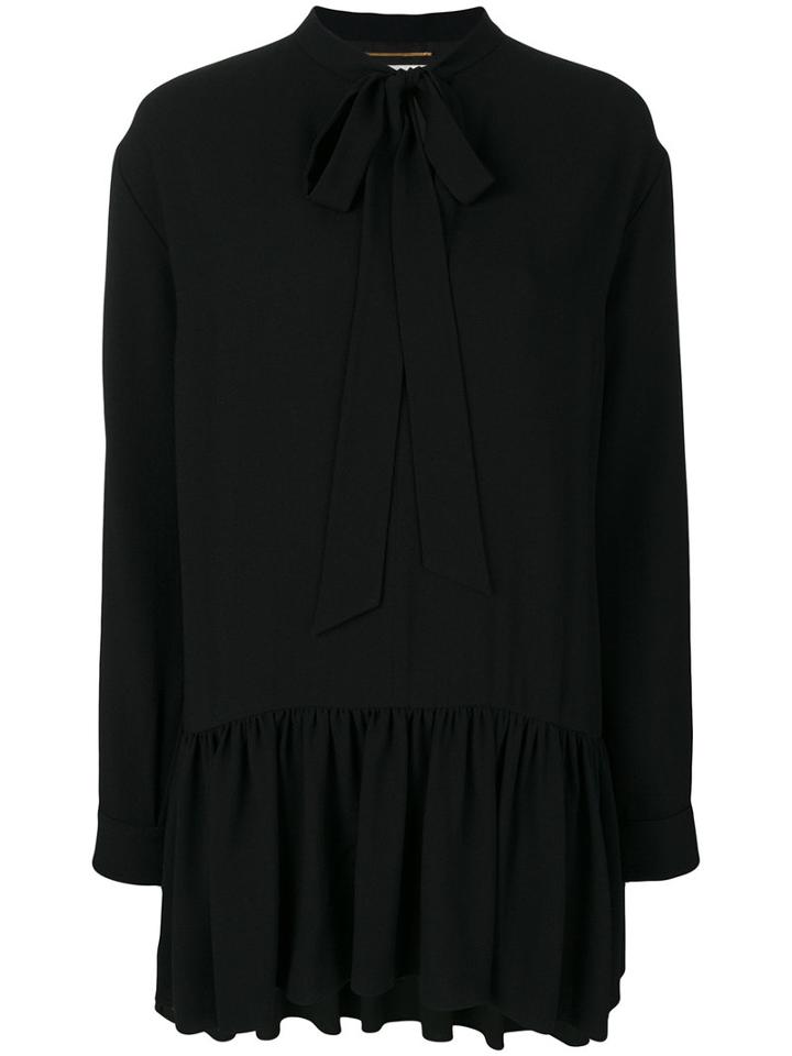 Saint Laurent - Lavaliere Mini Dress - Women - Acetate/viscose - 38, Black, Acetate/viscose