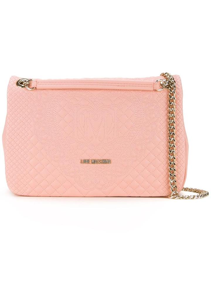 Love Moschino Embossed Shoulder Bag, Women's, Pink/purple