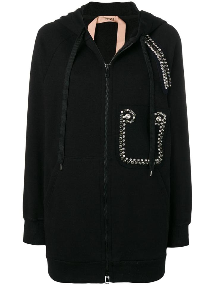 No21 Embellished Hoodie - Black