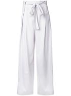 Estnation Pleated High-waisted Trousers, Women's, Size: 38, White, Cotton