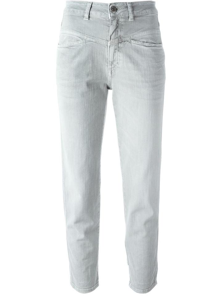 Closed High-rise Cropped Jeans, Women's, Size: 44, Grey, Cotton/spandex/elastane
