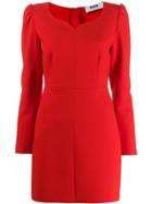 Msgm Fitted Sweetheart Dress - Red