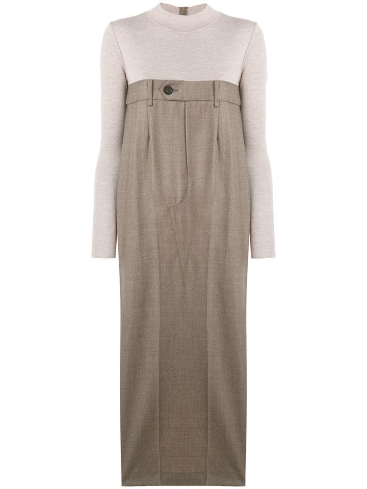 Erika Cavallini Tailored Skirt Sweater Dress - Neutrals