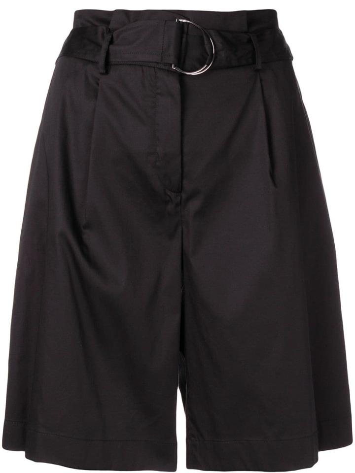 Barba Relaxed Belted Yacht Shorts - Black