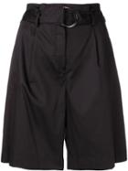 Barba Relaxed Belted Yacht Shorts - Black