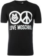 Love Moschino Logo Print T-shirt, Men's, Size: Small, Black, Cotton/spandex/elastane