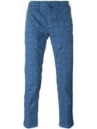 Jacob Cohen Floral Print Trousers, Men's, Size: 30, Blue, Cotton/spandex/elastane