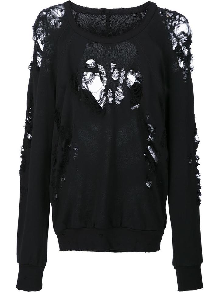 Unravel Project Destroyed Sweatshirt, Women's, Size: Small, Black, Cotton