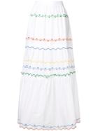 Tory Burch Embroidered Wave Skirt - White