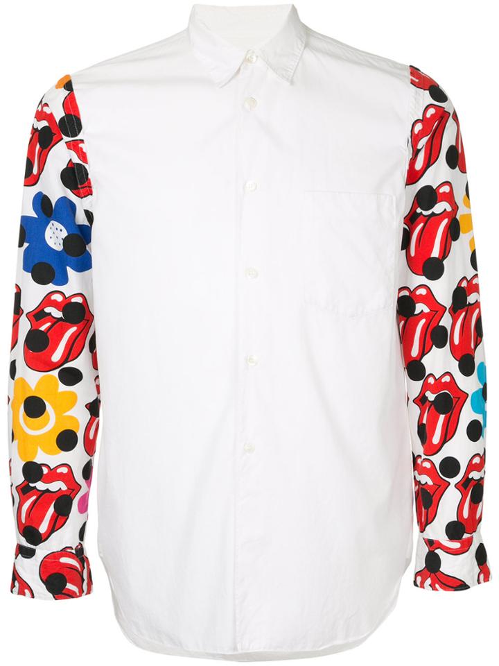 Comme Des Garçons Vintage Rolling Stones Printed Shirt - White