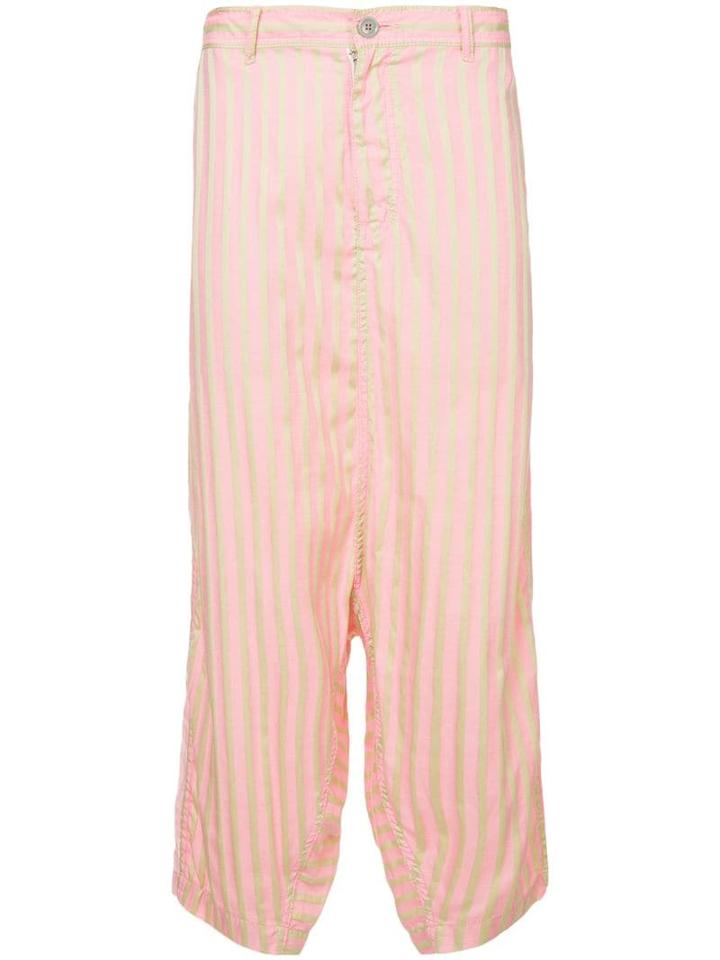 Comme Des Garçons Pre-owned Striped Drop Crotch Trousers - Pink