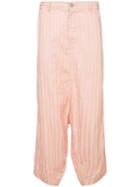 Comme Des Garçons Pre-owned Striped Drop Crotch Trousers - Pink