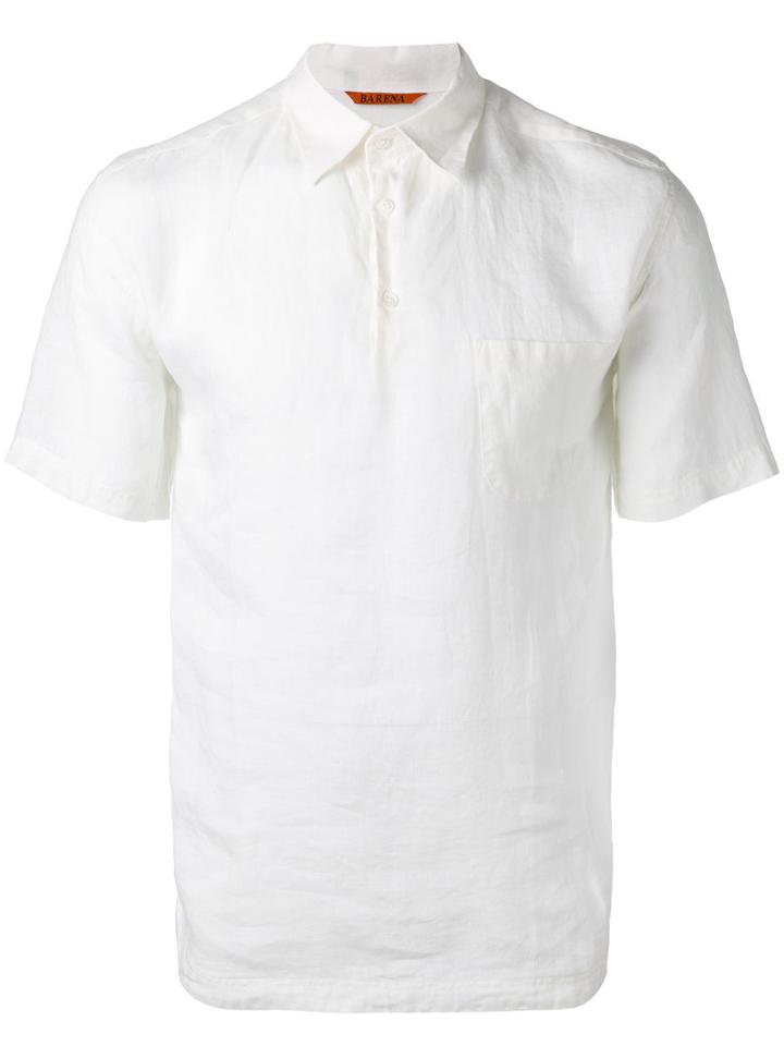 Barena Front Placket Shortsleeved Shirt, Men's, Size: 48, Nude/neutrals, Linen/flax