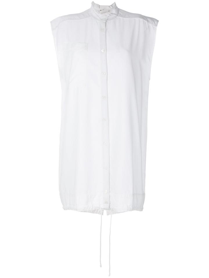 Lost & Found Rooms - High Neck Shortsleeved Shirt - Women - Tencel - S, White, Tencel