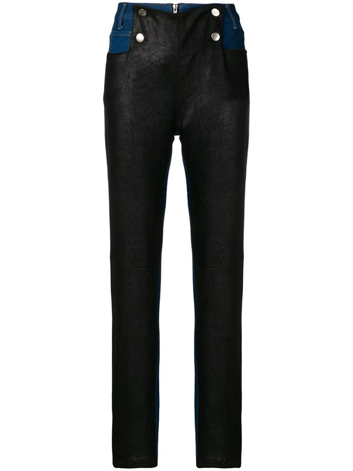 Each X Other Leather Panelled Jeans - Blue