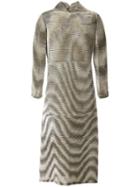 Issey Miyake Pre-owned Ripple Pleat Velvet Dress - Brown